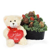 Mother's Day Bear & Chocolate Covered Strawberry Gift Tin - Heart & Thorn - Canada flower delivery