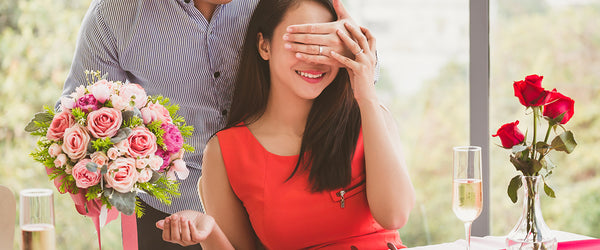 Romantic anniversary rose arrangement