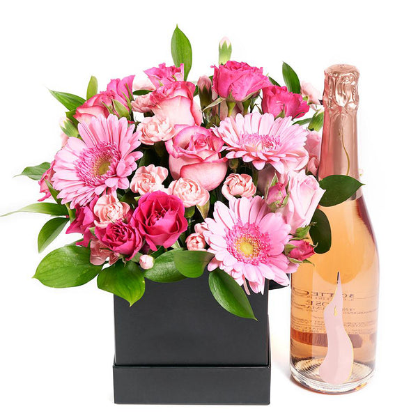 Champagne & Flower Gifts Boundless Cheer Flowers & Champagne Gift