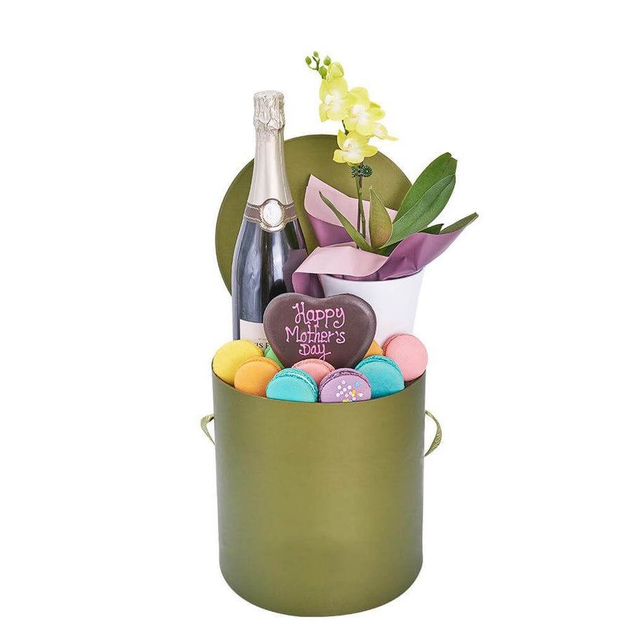 Mother’s Day Champagne, Orchid & Treat Gift Box