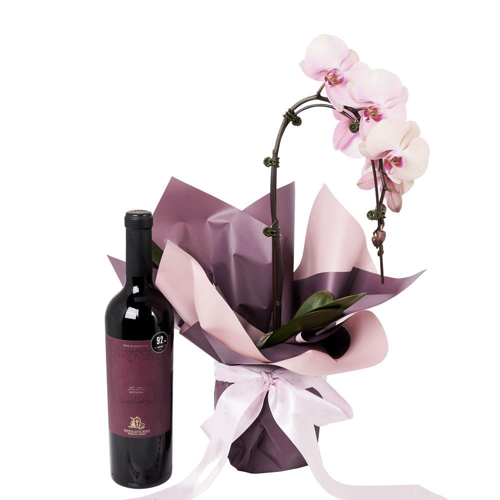Pure & Simple Flowers & Wine Gift