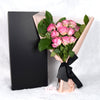 Valentine's Day 12 Stem Pink Rose Bouquet With Designer Box