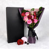 Valentine’s Day Dozen Red & Pink Rose Bouquet With Box & Chocolate