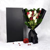 Valentine's Day 12 Stem Red & White Rose Bouquet with Box