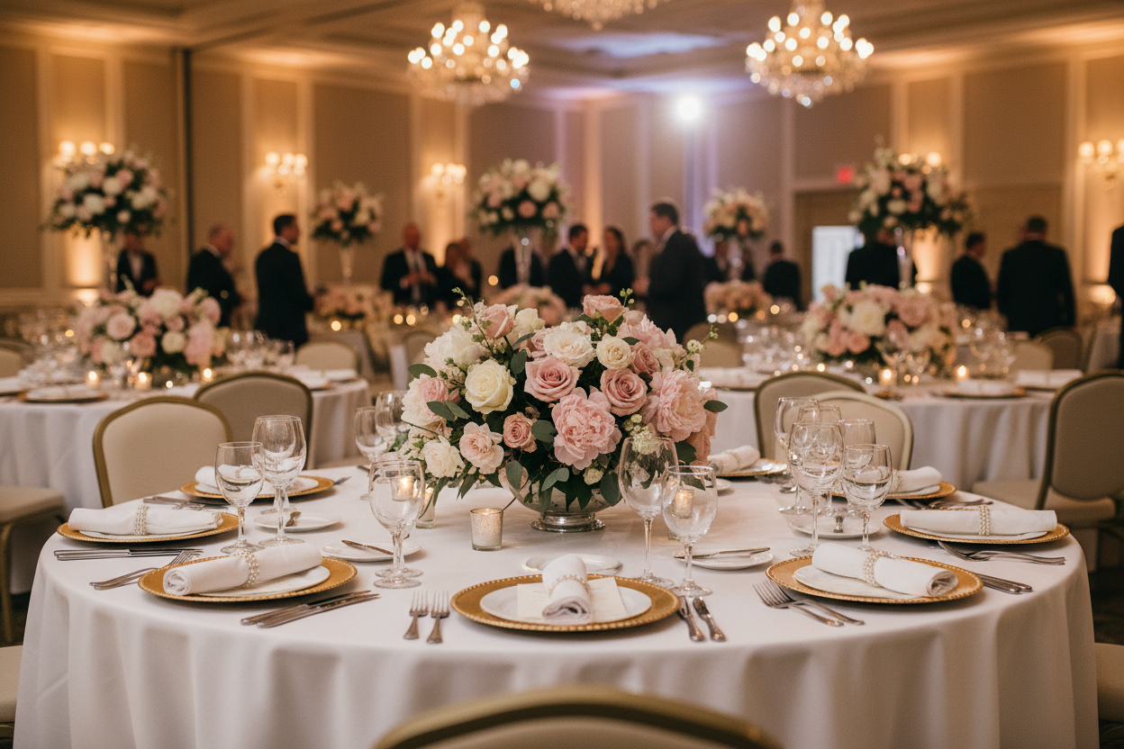 Floral installation for event entrance