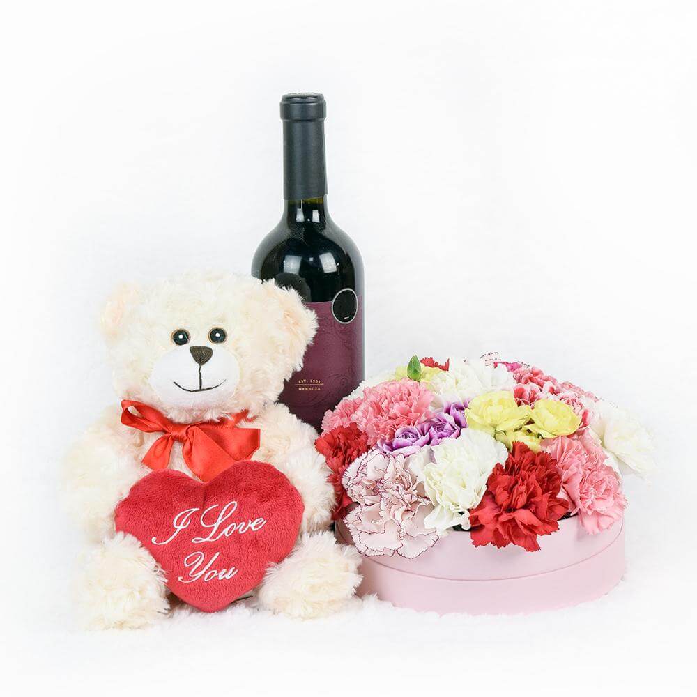 A Day in Vienna Flowers &amp; Wine Gift - Heart &amp; Thorn - Canada flower delivery
