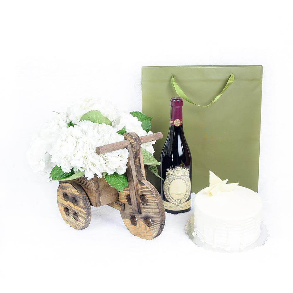 A Lovely Celebration Flowers &amp; Wine Gift - Heart &amp; Thorn - Canada flower delivery
