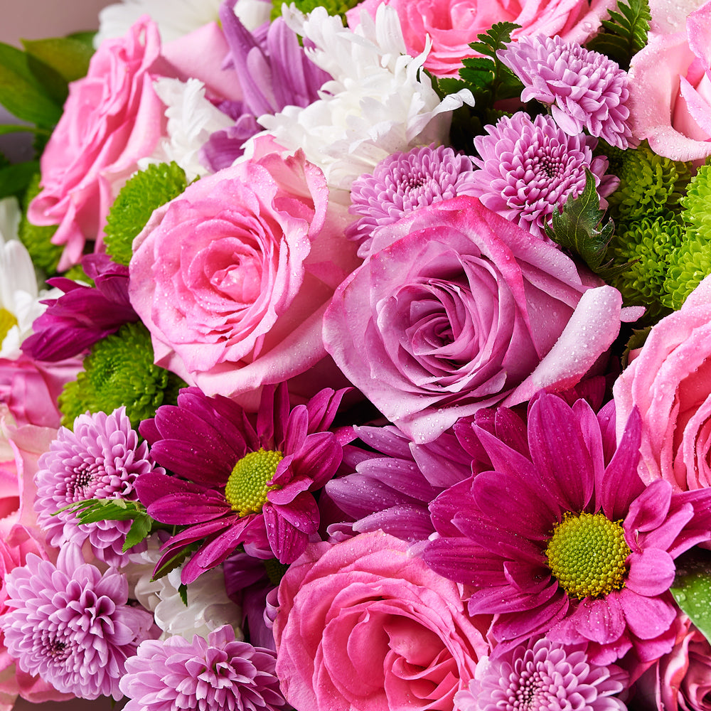Pink &amp; Purple Mixed Daisy Bouquet, rose gift, daisy gift, mixed bouquet