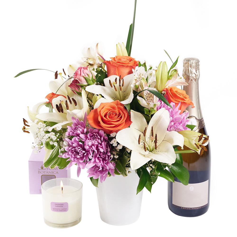 Beautifully Fragrant Flowers &amp; Champagne Gift - Heart &amp; Thorn - Canada flower delivery