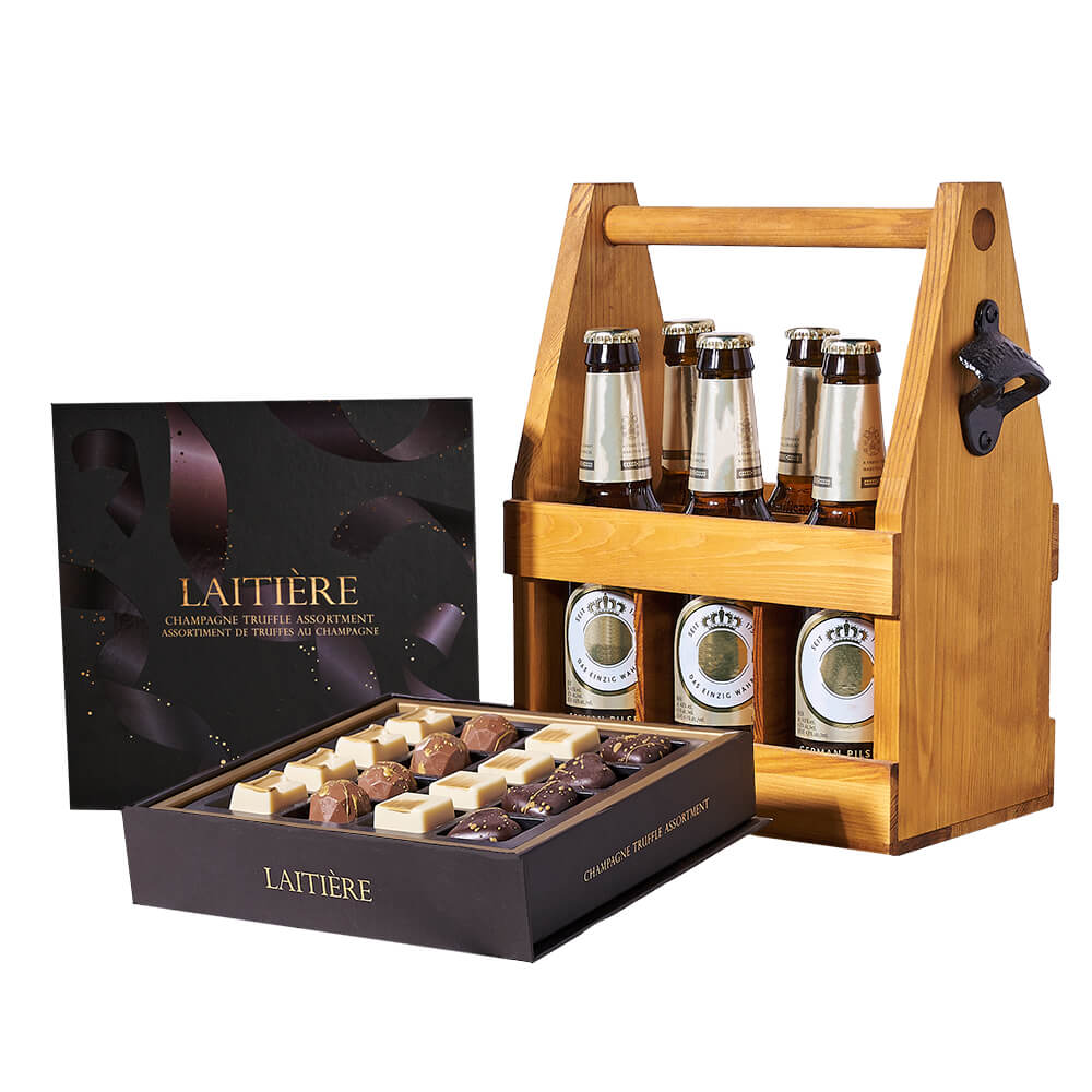 Beer &amp; Truffle Graduation Gift, gourmet gift, gourmet, chocolate gift, chocolate, beer gift, beer, graduation gift, graduation