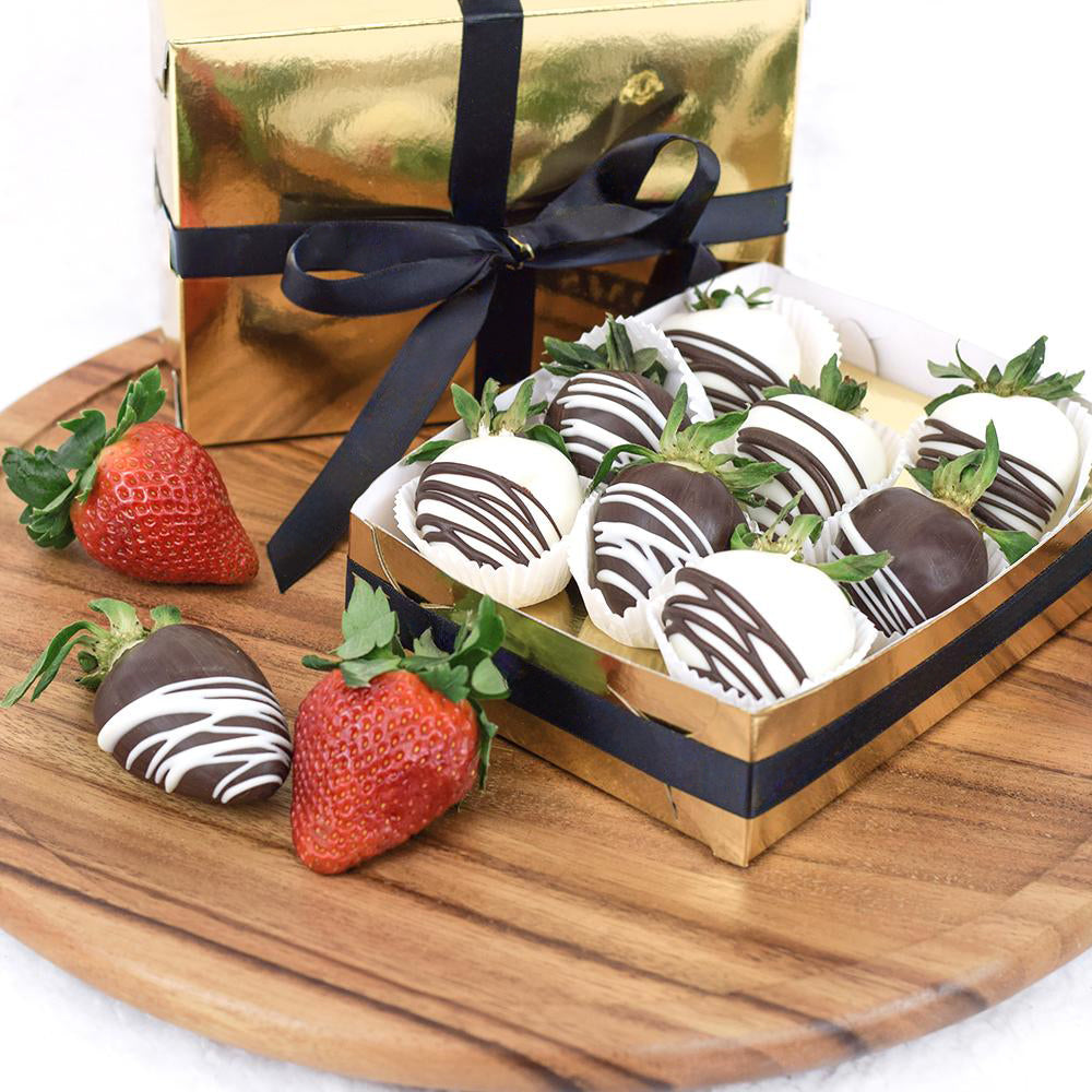 Berry Drizzle Chocolate Dipped Strawberries - Heart &amp; Thorn - Canada strawberry delivery