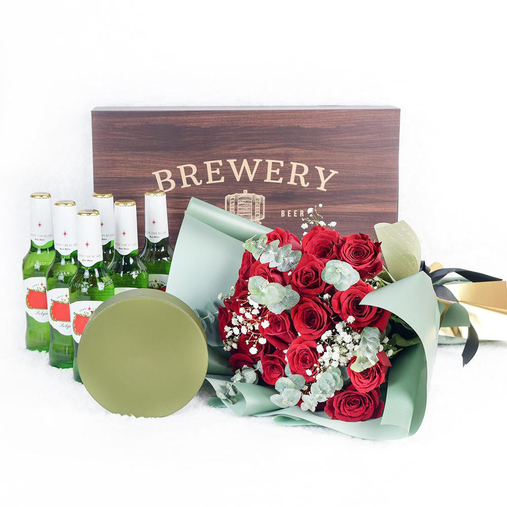 Cheers to A Milestone! Flowers &amp; Beer Gift - Heart &amp; Thorn - Canada flower delivery