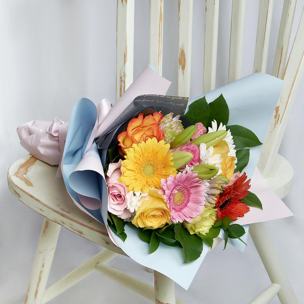 Caribbean Sunrise Mixed Bouquet - Heart &amp; Thorn - Canada flower delivery