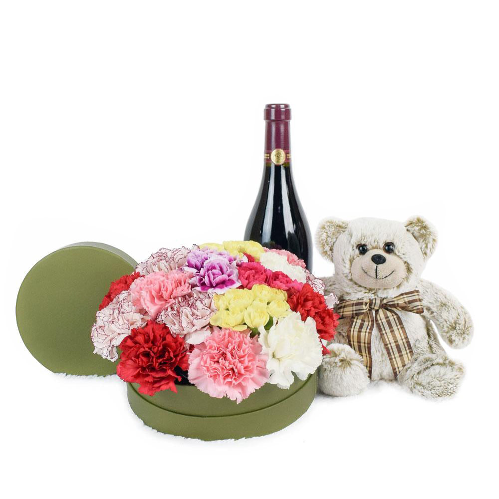 Celebration of Love Flowers &amp; Wine Gift - Heart &amp; Thorn - Canada flower delivery