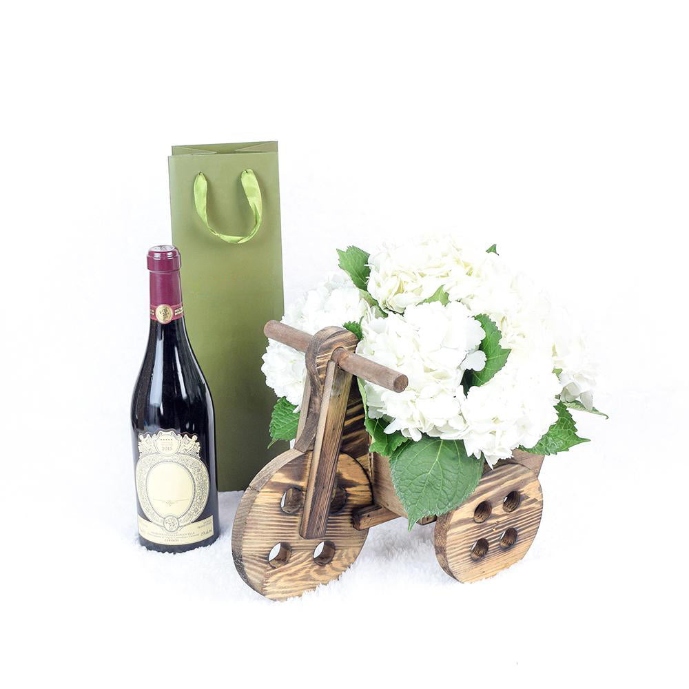 Charming Garden Party Flowers &amp; Wine Gift - Heart &amp; Thorn - Canada flower delivery