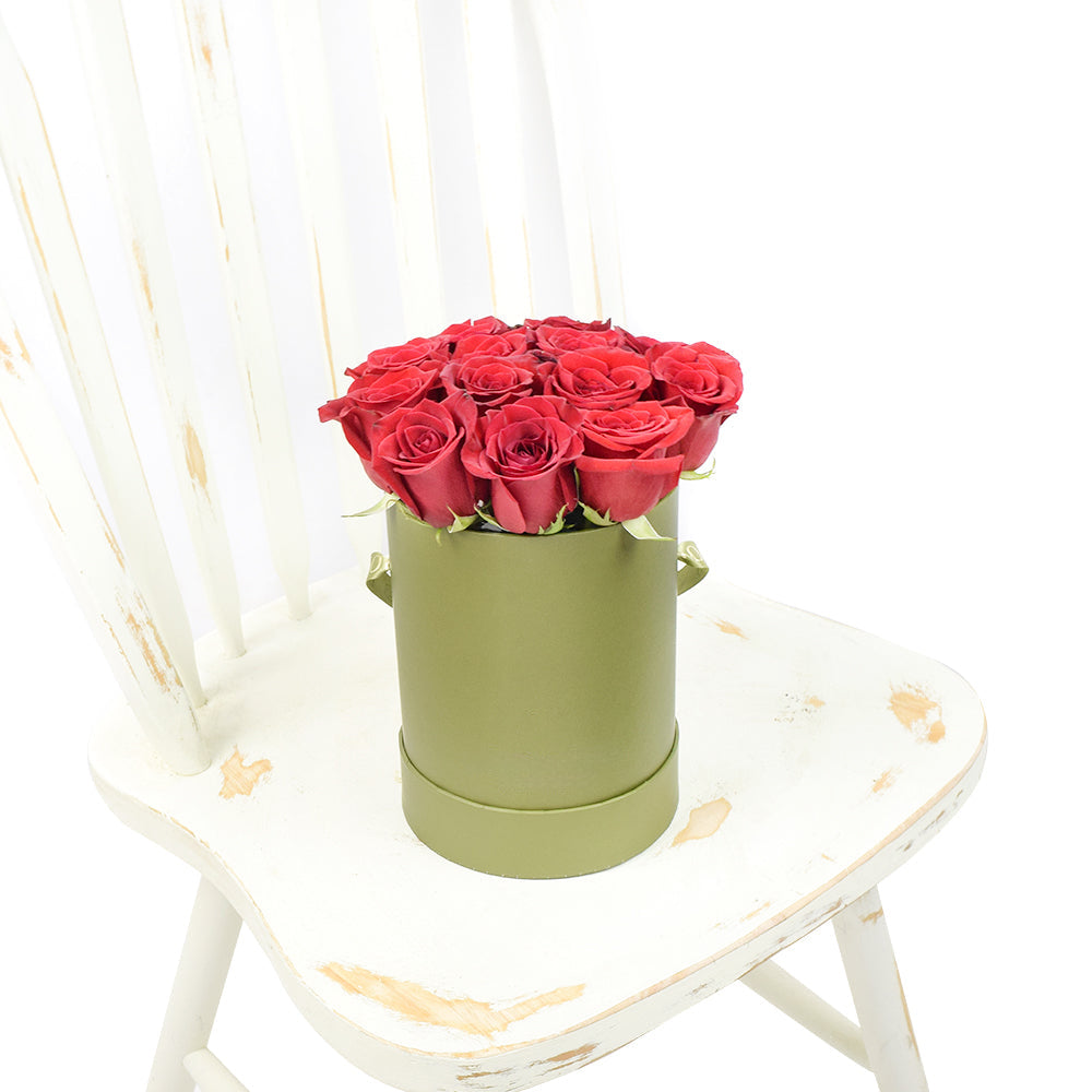 Red Rose &amp; Spring Green Gift Box