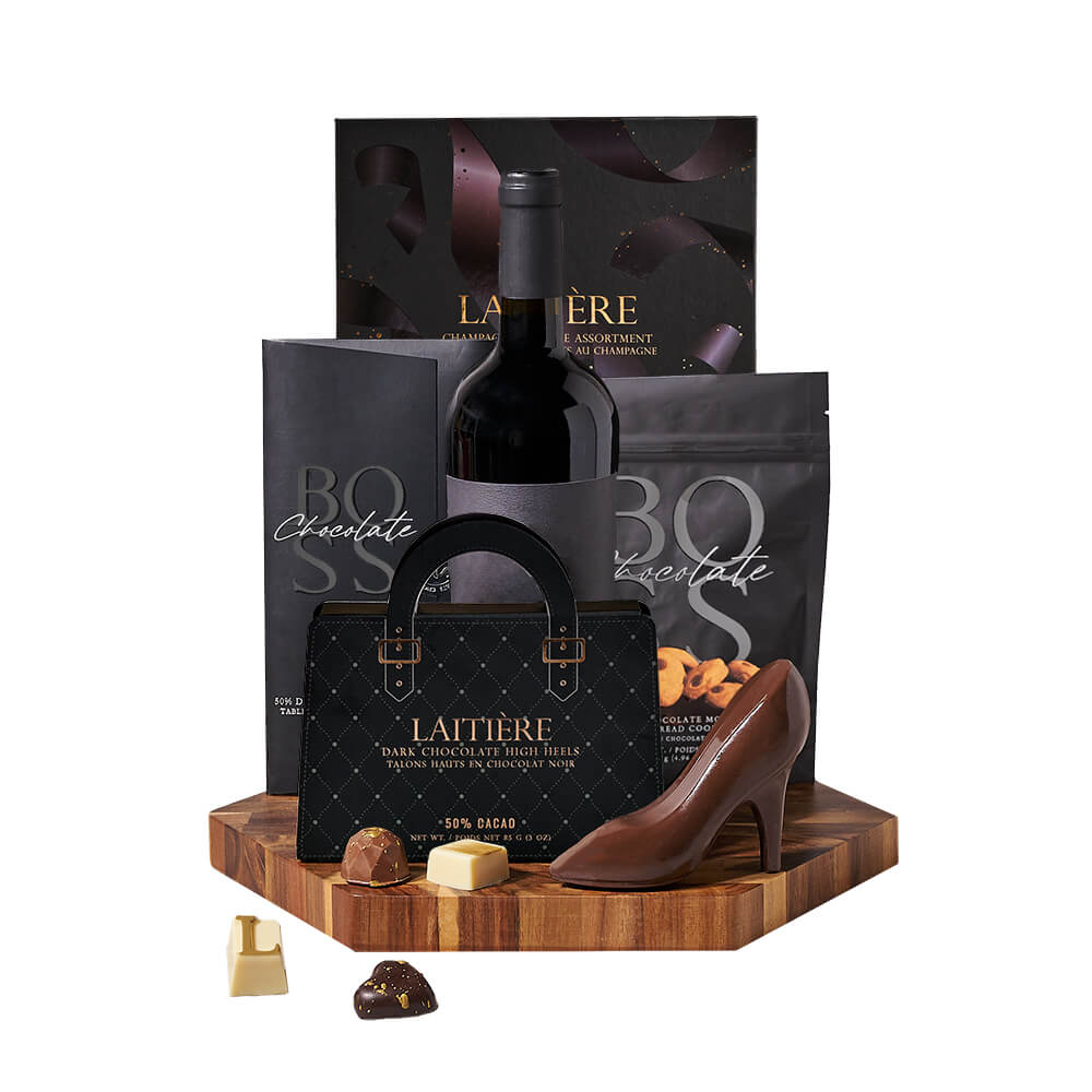 Dark Chocolate &amp; Wine Gift Board, gourmet gift, gourmet, wine gift, wine, chocolate gift, chocolate