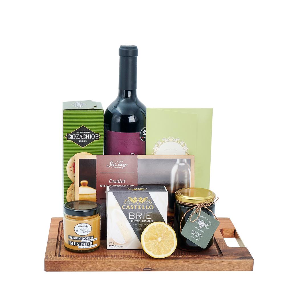 Deluxe Salmon &amp; Wine Gift Basket - Heart &amp; Thorn - Canada gift basket delivery