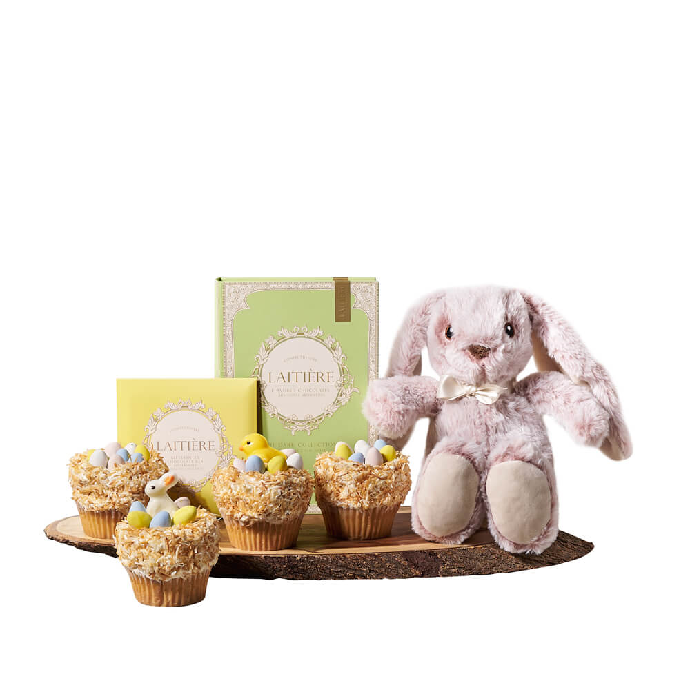 Easter Bunny Cupcakes & Chocolate Gift, easter gift, easter, cupcake gift, cupcakes, chocolate gift, chocolate, gourmet gift, gourmet