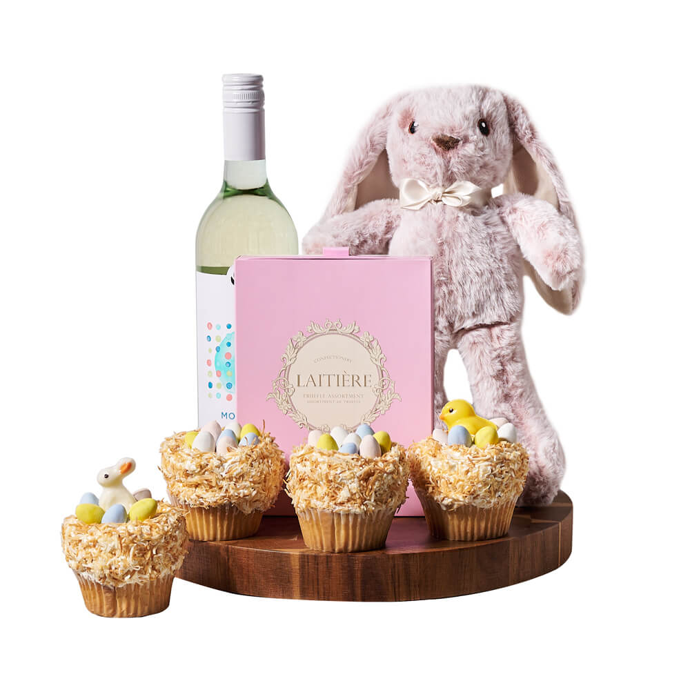 Easter Wine &amp; Cupcake Gift, easter gift, easter, wine gift, wine, cupcake gift, cupcake, chocolate gift, chocolate, gourmet gift, gourmet