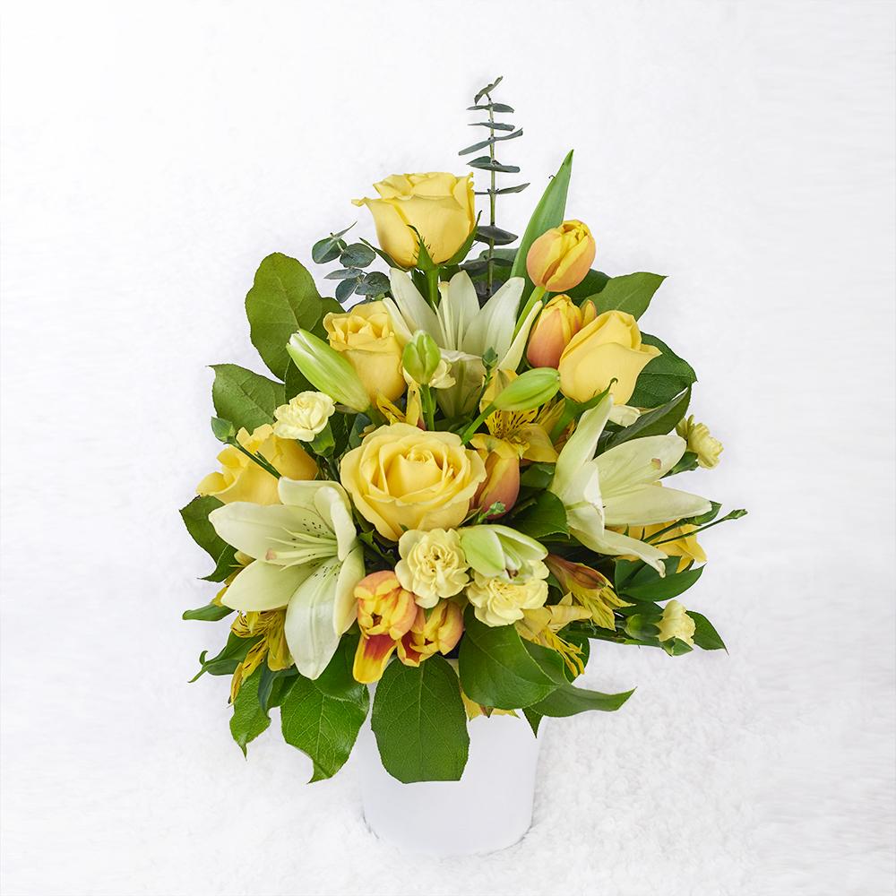 Mixed Flower Arrangements  Gold & Cream Mixed Arrangement