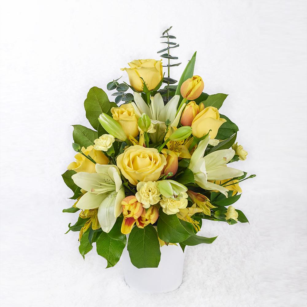 Gold &amp; Cream Mixed Arrangement - Heart &amp; Thorn - Canada flower delivery