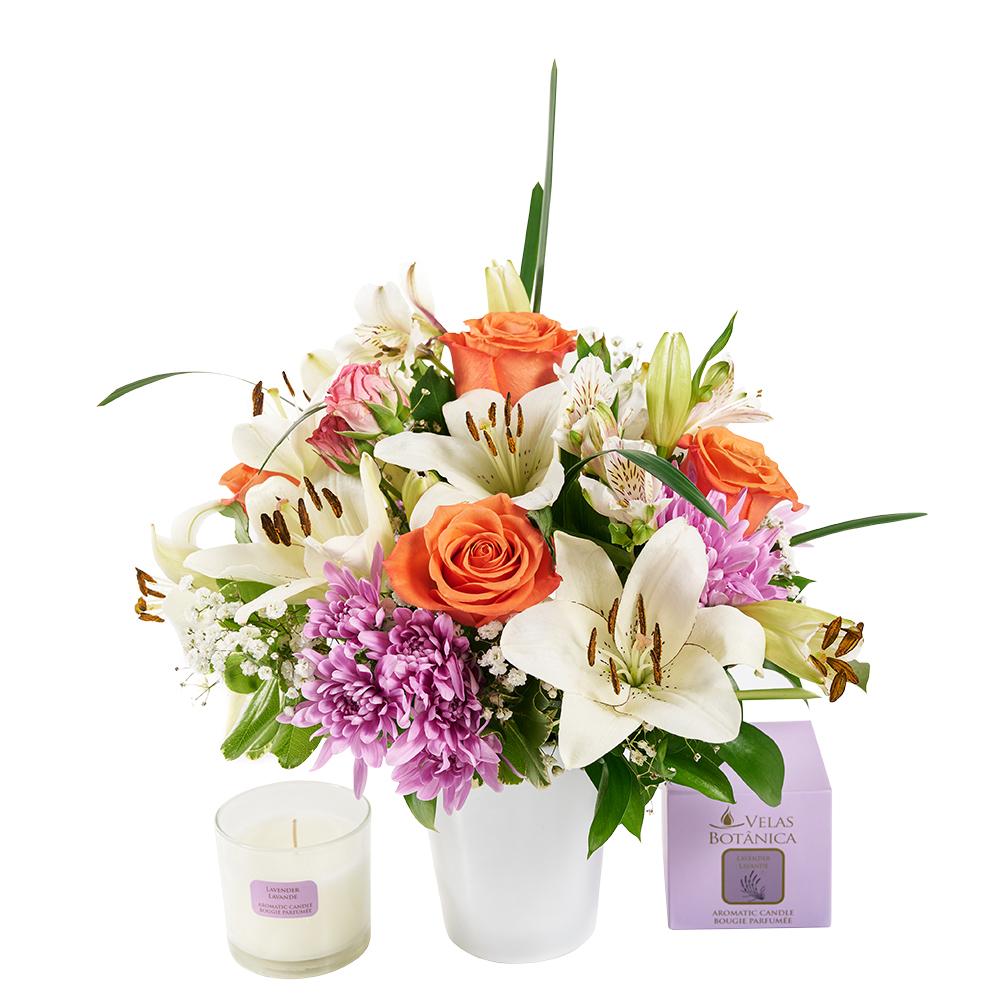Heavenly Scents Flowers &amp; Candle Gift - Heart &amp; Thorn - Canada flower delivery