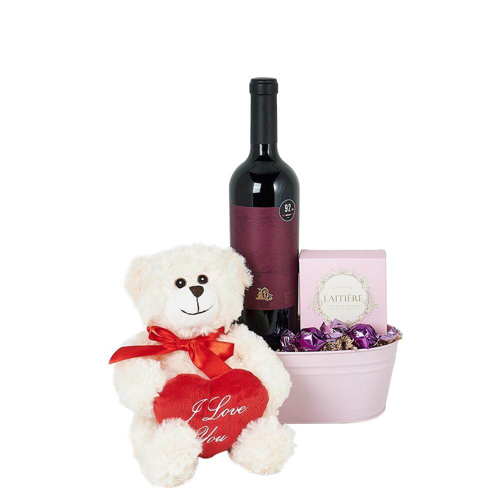 I Love You Wine Gift Set - Heart &amp; Thorn - Canada gift basket delivery