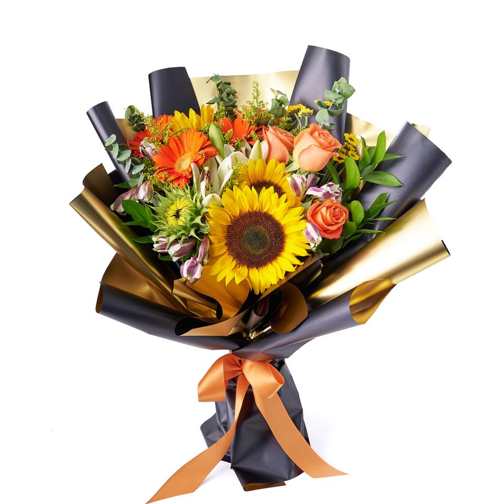Let Your Life Shine Sunflower Bouquet - Heart &amp; Thorn - Canada flower delivery