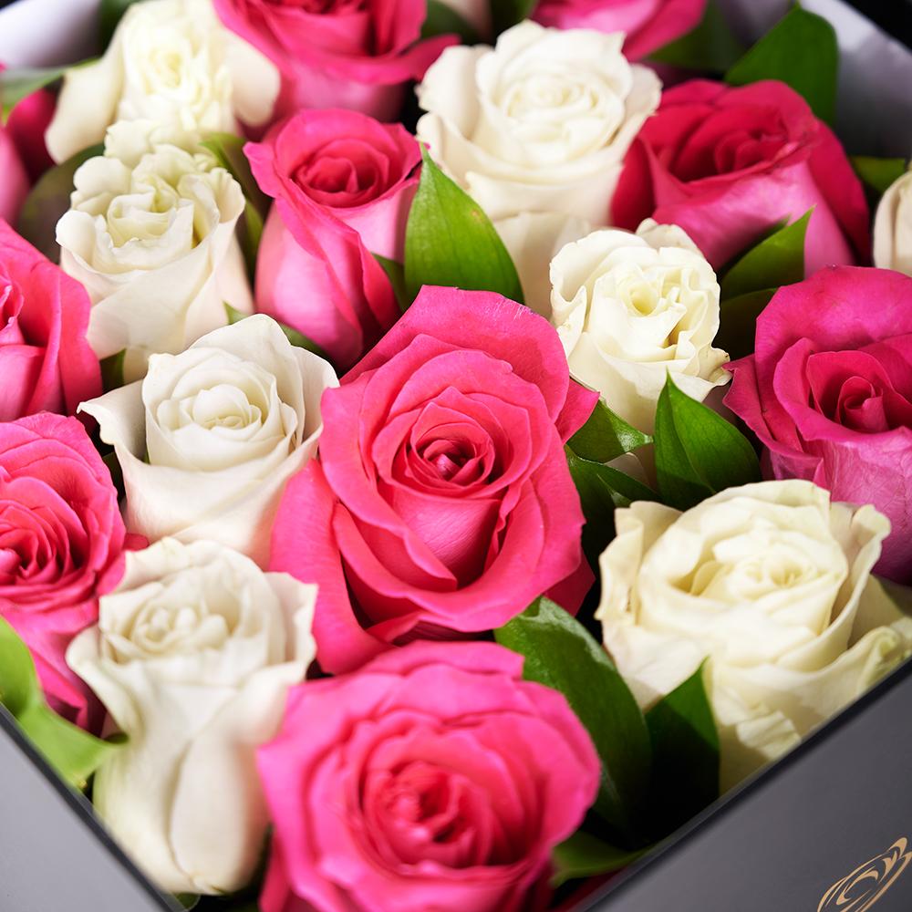 Mother's Day Pink & White Rose Box Gift - Heart & Thorn - Canada flower delivery