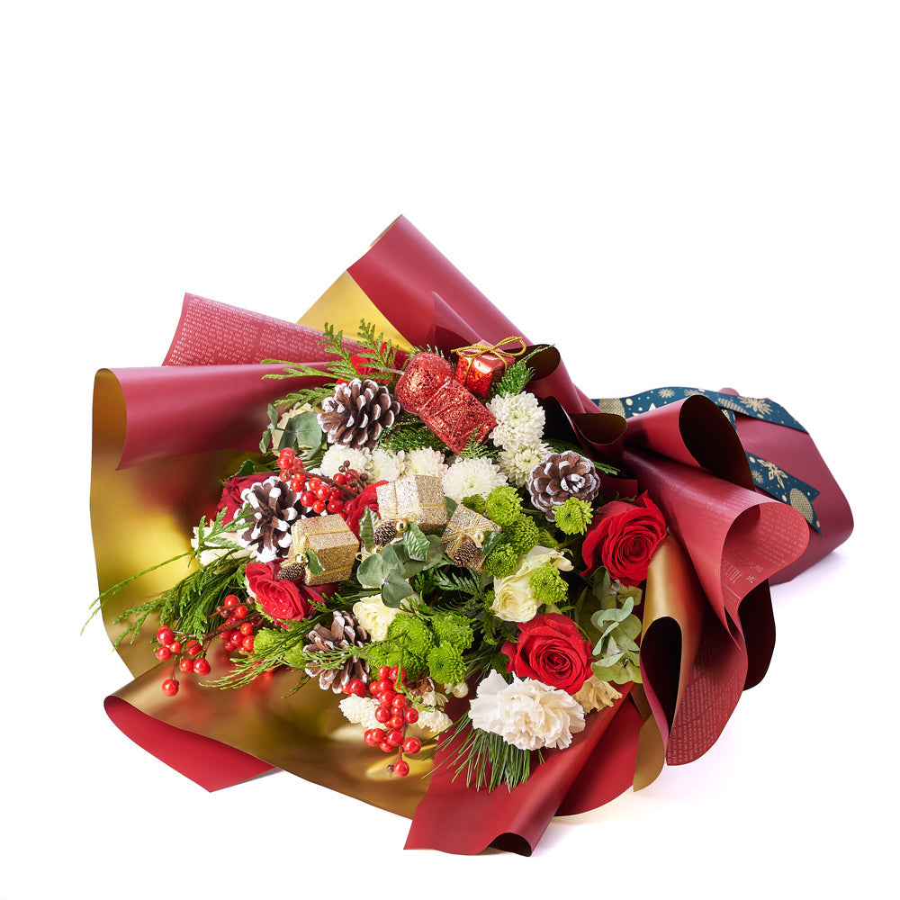 Mixed floral bouquet, Mixed flower arrangement, Mixed Flower Bouquet, Flower Bouquet, Floral Gift, Floral Arrangement, holiday, christmas, Mixed Roses Bouquet, Rose, Rose Arrangement, Rose Bouquet, Set 24017-2021, holiday rose delivery, delivery holiday rose, christmas bouquet canada, canada christmas bouquet, Canada