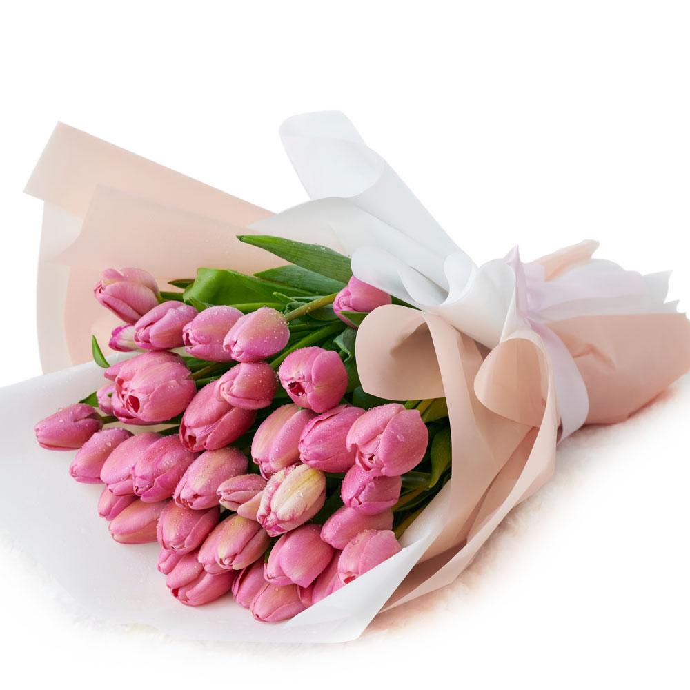 Pink Paradise Tulip Bouquet - Heart &amp; Thorn - Canada flower delivery