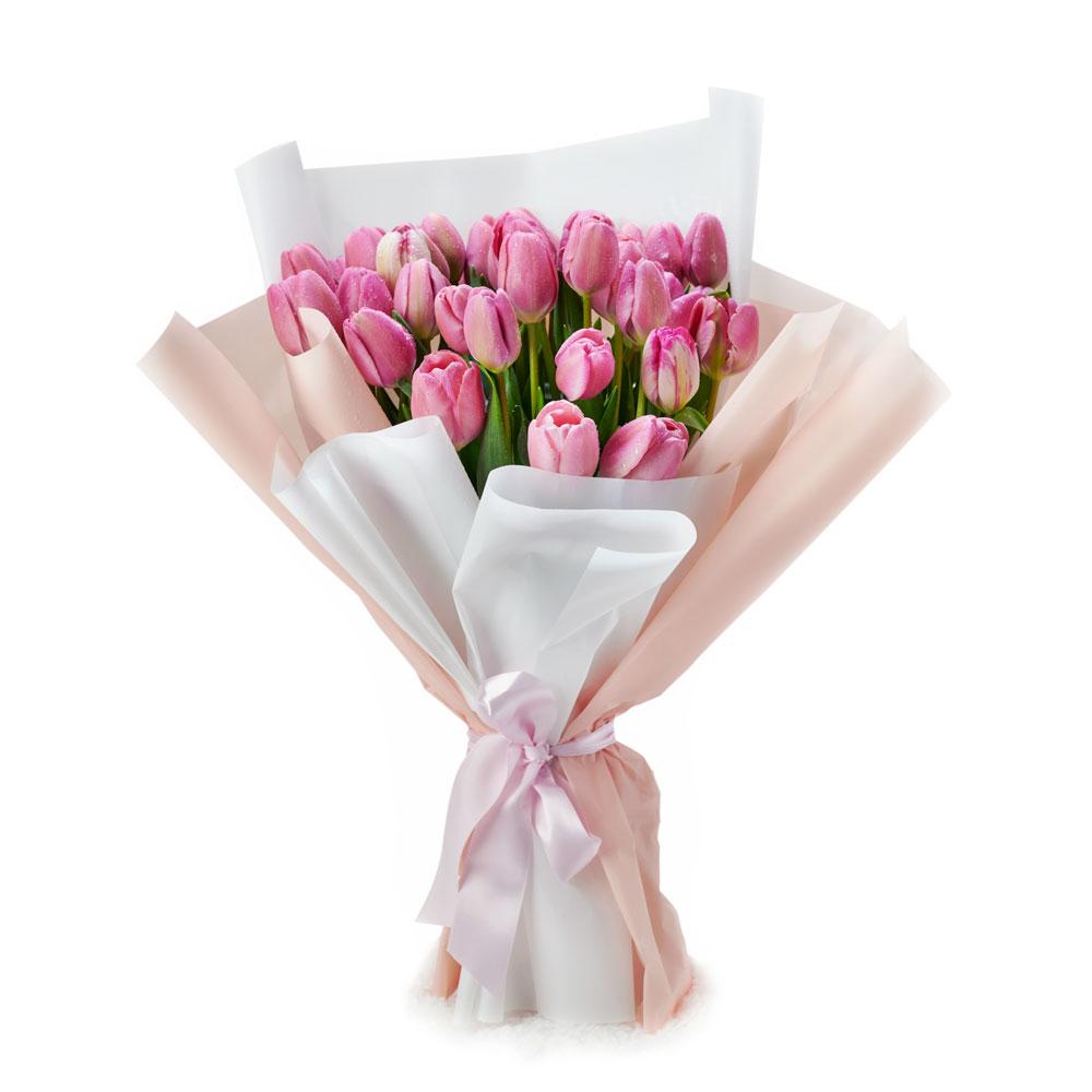 Pink Paradise Tulip Bouquet - Heart & Thorn - Canada flower delivery