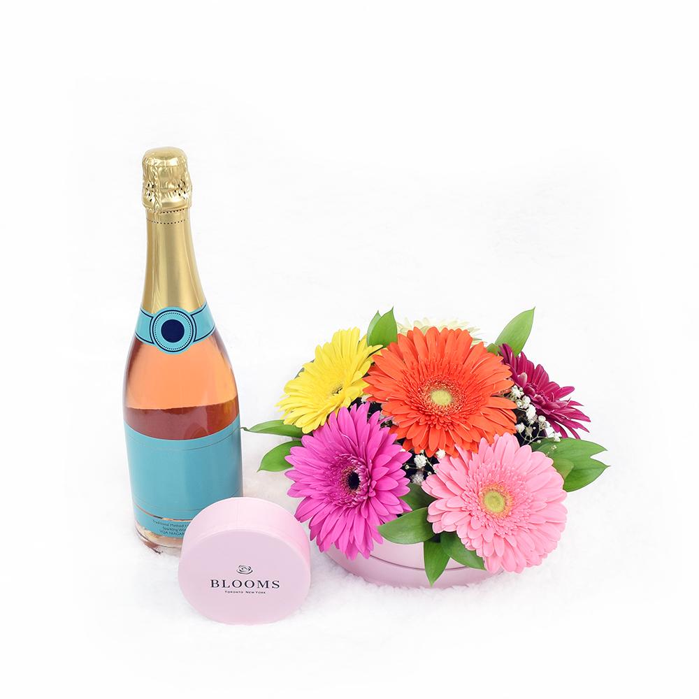 Posh Delights Champagne &amp; Flower Gift - Heart &amp; Thorn - Canada Flower delivery