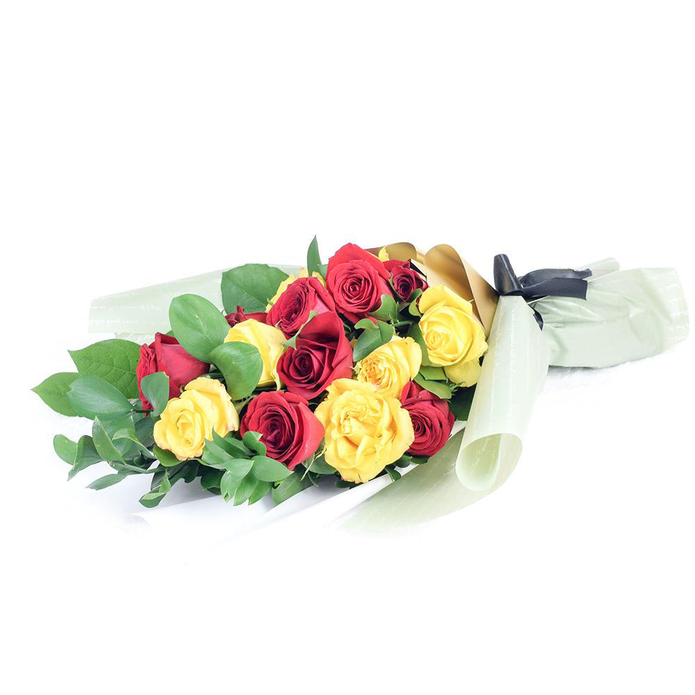 Raspberry Ripple Mixed Rose Bouquet - Heart &amp; Thorn - Canada flower delivery