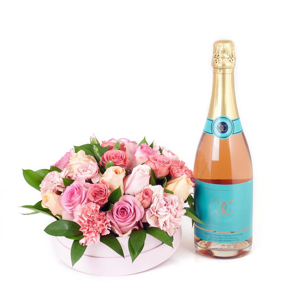 Simple Celebrations Flowers &amp; Champagne Gift - Heart &amp; Thorn - Canada flower delivery