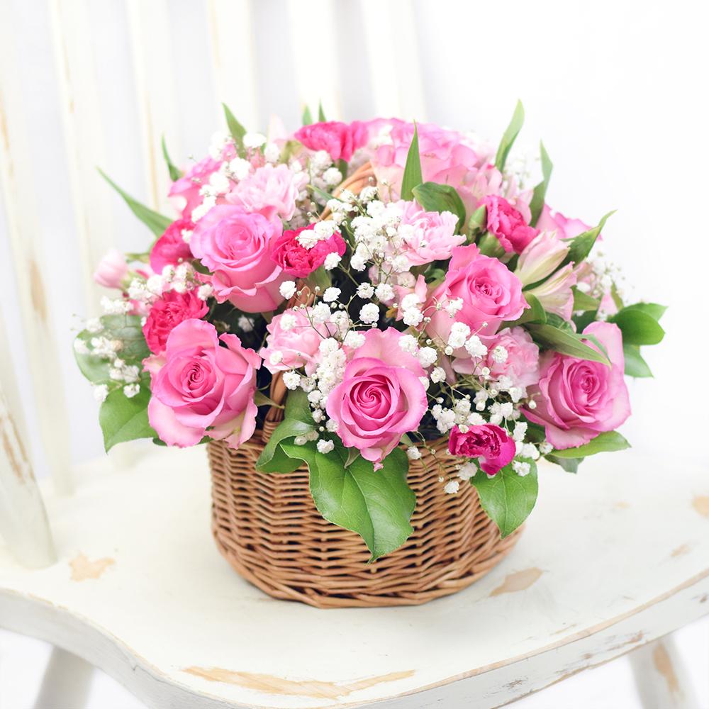 Simply Sweet Spring Flower Basket - Heart &amp; Thorn - Canada flower delivery