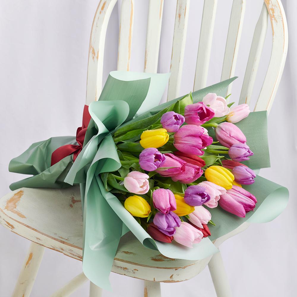 Spring Radiance Tulip Bouquet - Heart & Thorn - Canada flower delivery