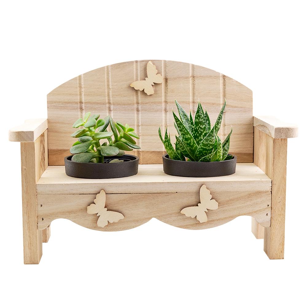 Succulent Greenhouse Garden Bench - Heart &amp; Thorn - Canada plant delivery