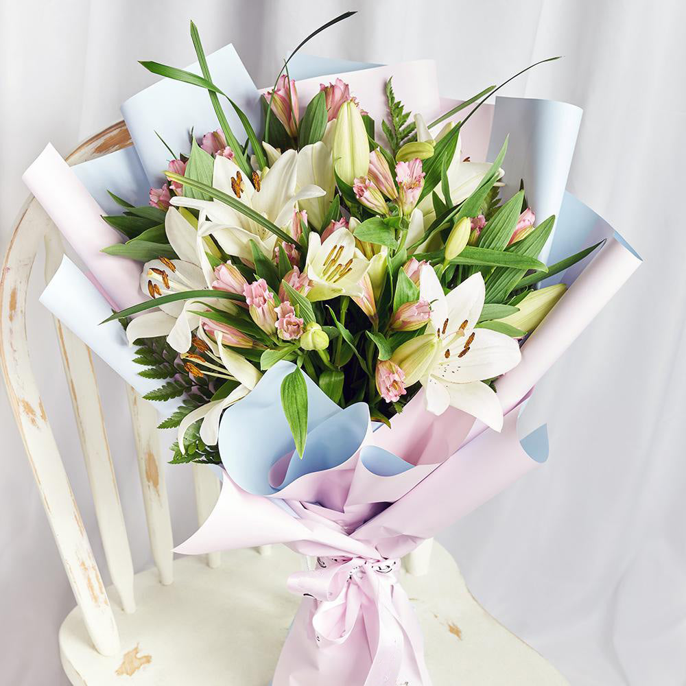 Summer Splash Lily Bouquet - Heart &amp; Thorn - Canada flower delivery