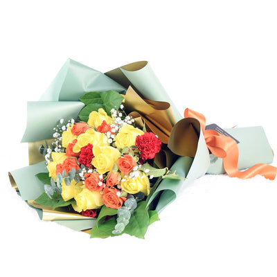 Mixed Yellow and Orange Rose Bouquet - Canada Delivery