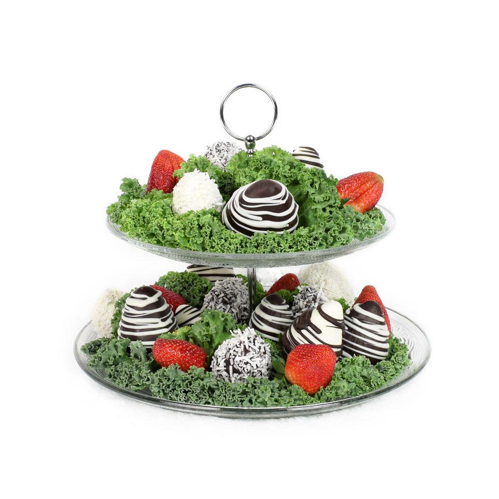 Two-Tiered Chocolate Dipped Strawberries - Heart &amp; Thorn - Canada chocolate delivery