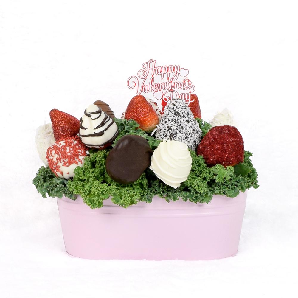 Valentine's Day Chocolate Dipped Strawberries Pink Tin - Heart &amp; Thorn - Canada chocolate delivery