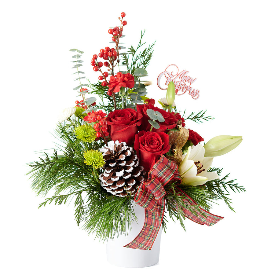 Mixed flower arrangement, holiday, christmas, Mixed Floral Arrangement, Floral Arrangement, Floral Gift, Set 24006-2021, holiday arrangement delivery, delivery holiday arrangement, christmas flowers canada, canada christmas flowers, Canada