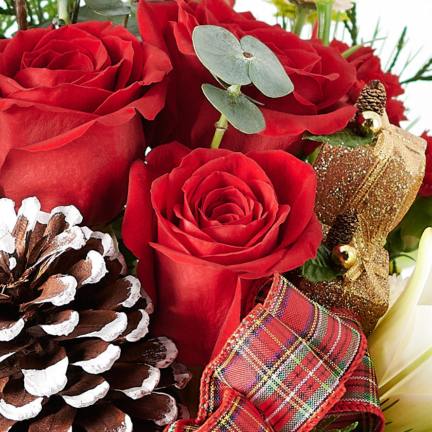 Mixed flower arrangement, holiday, christmas, Mixed Floral Arrangement, Floral Arrangement, Floral Gift, Set 24006-2021, holiday arrangement delivery, delivery holiday arrangement, christmas flowers canada, canada christmas flowers, Canada