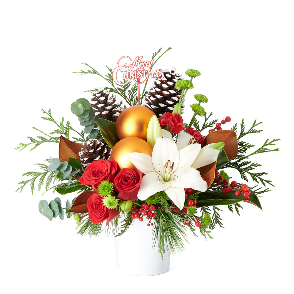 Mixed flower arrangement,  Mixed Floral Arrangement,  Mix Floral Arrangement,  Flower Arrangement,  Floral Arrangement,  holiday,  christmas,  Set 24011-2021, holiday arrangement delivery, delivery holiday arrangement, christmas flowers canada, canada christmas flowers, toronto