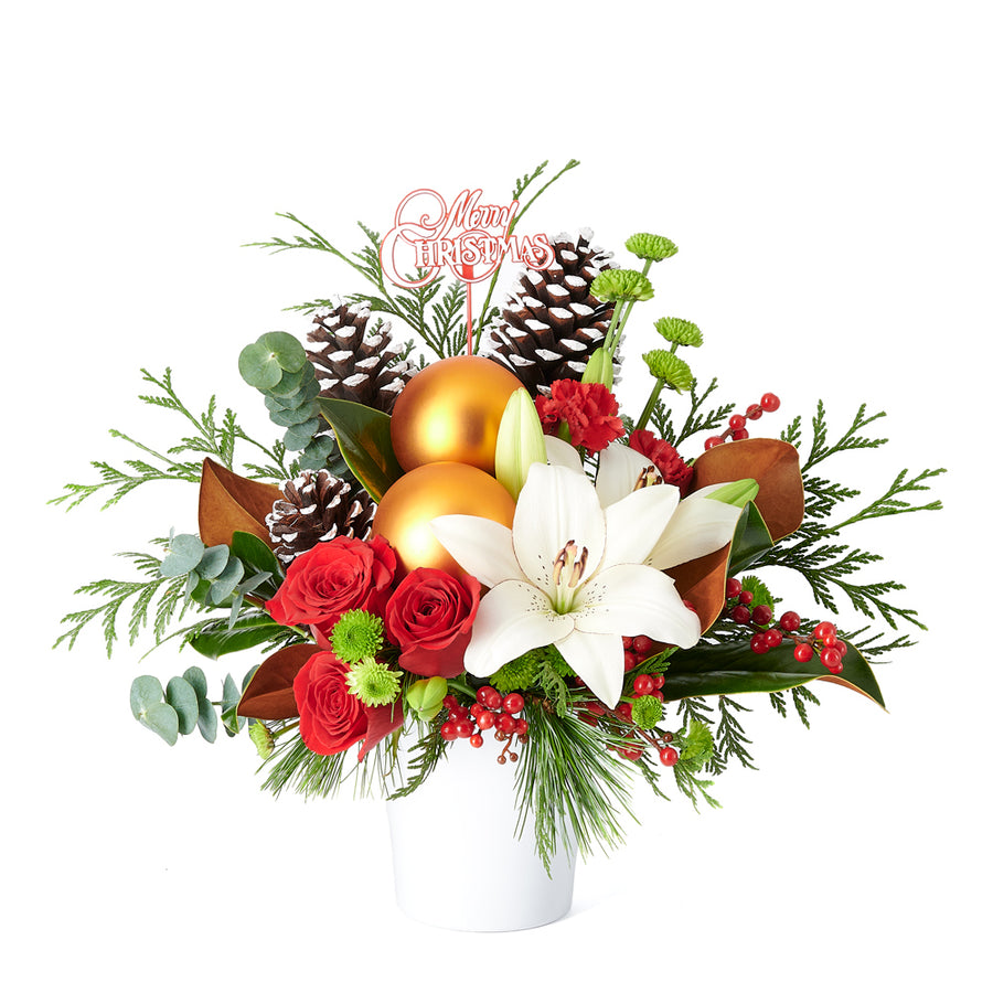 Mixed flower arrangement,  Mixed Floral Arrangement,  Mix Floral Arrangement,  Flower Arrangement,  Floral Arrangement,  holiday,  christmas,  Set 24011-2021, holiday arrangement delivery, delivery holiday arrangement, christmas flowers canada, canada christmas flowers, toronto